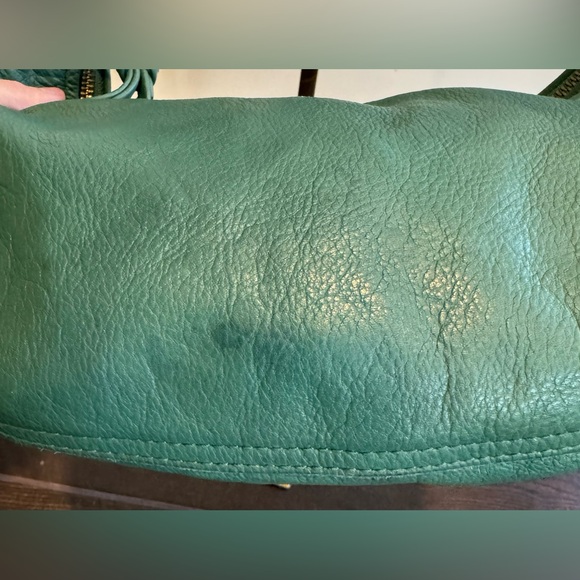 SOLD Madewell The Piazza Slouch Bag, Braided Edition; Teal Leather Shoulder Bag - Picture 9 of 9